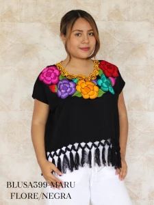 BLUSA399-MARU FLORE/NEGRA