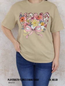 PLAYERA578-FLORES D MAM/CAQUI