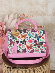 BOLSO-234 MARIPOSAS/LILA