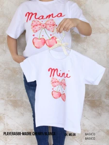 PLAYERA588-MADRE CHERRY/BLANCA