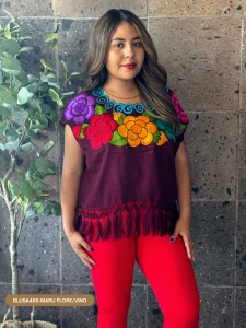 BLUSA400-MARU FLORE/VINO