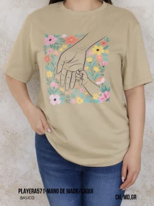 PLAYERA571-MANO DE MADR/CAQUI