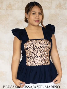 BLUSA408-LISSA/AZUL MARINO